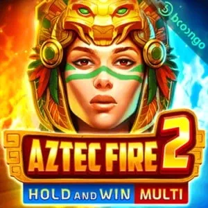 Aztec Fire 2 slot game with an Aztec warrior princess wearing an elaborate golden headdress